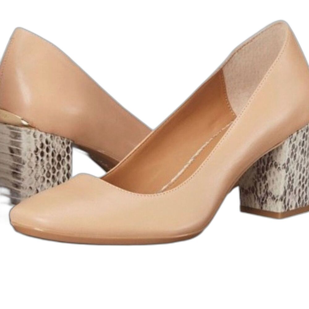 Womens Calvin Klein Cirilla Block Heel Pumps, Sandstorm
